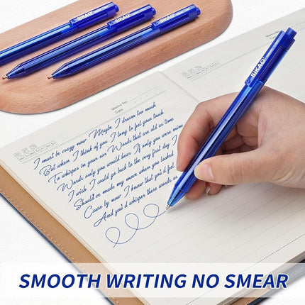 Sikao Blue Pens Bulk, 60 Pack Retractable Ballpoint Pens, Blue Ink 1.0mm Medium Point Smooth Writing No-Smear, Multipack Click Pens for Teachers, Students, Servers, School & Office Supplies