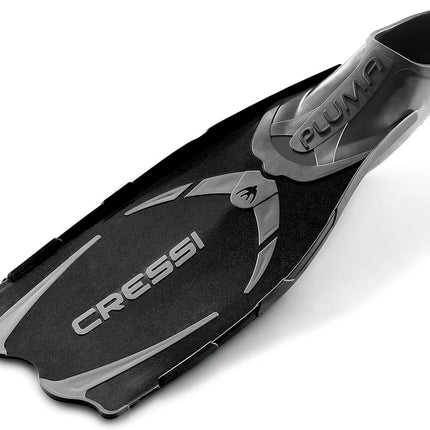 Cressi Adult Pluma Fins - Fluid Flutter Swimming Fins - Polypropylene Flippers - Snorkelling & Freediving Use - Dark - 39/40