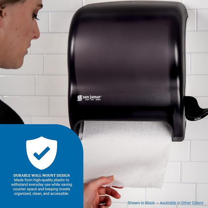 San Jamar T950TBK Element Lever Roll Towel Dispenser, Classic, Transparent Black Pearl