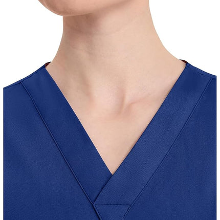 Dickies EDS Signature Scrubs for Women, Contemporary Fit V-Neck Womens Tops in Soft Brushed Poplin 85906, Teal Blue, XXL Plus