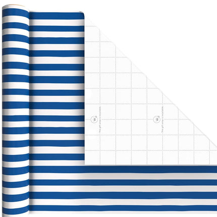 Hallmark Image Arts Birthday Wrapping Paper Mini Rolls, 3-Pack (Blue Stripes, Solid Green, Smiley Faces) for Kids Parties, Graduations, Father's Day, Easter, Any Occasion - 27 Sq. Ft. Total