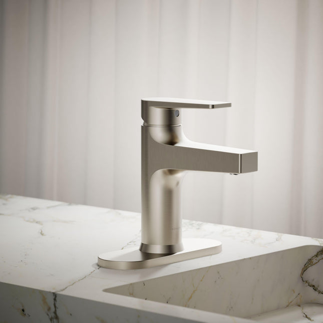 Bathroom Faucet by KOHLER, Bathroom Sink Faucet, Taut Collection, Single Control Faucet, Vibrant Brushed Nickel, K-74021-4-BN
