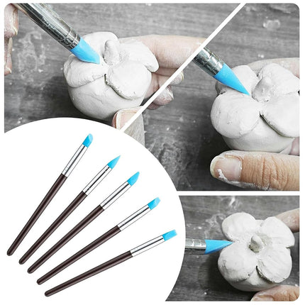 EIGTWEN 100ml Air Dry Clay Glaze and 29pcs Clay tools kit, Matte Clay Varnish Protects Clay from Surface Wear, Pottery Tools Can be Used for Stippling, Carving, Molding, and Shaping Clay Crafts(Matte)