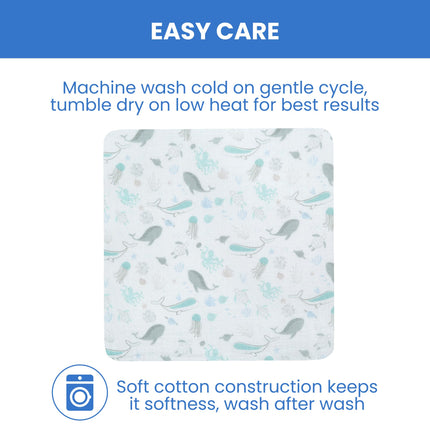 Delta Children Fitted Crib Sheets for Girls and Boys - 100% Organic Cotton Crib Sheet for Standard Crib and Toddler Mattresses - 28x52 Inch - GOTS Certified (Pack of 3), Sea Life