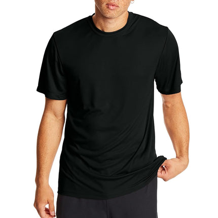 Hanes Men's Cool Dri Performance T-Shirt, Moisture-Wicking Short Sleeve Tee, 40+ UPF Protection, 2 Or 5 Pack, Black-2 Pack, Medium (Pack of 2)