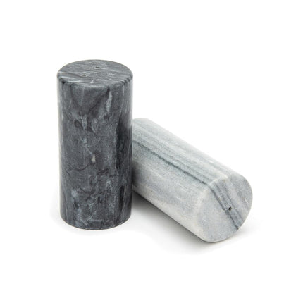 Fox Run White and Black Marble Salt and Pepper Sha