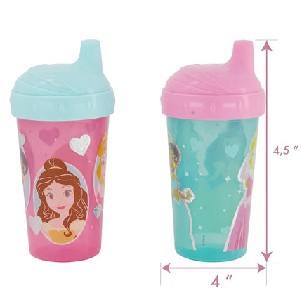 Disney Toddler Sipper Cups for Girls | 10 Ounce Princess Sipper Cup Pack of Two | Durable Blue Leak Proof Travel Water Bottle for Toddlers