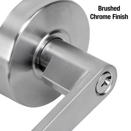 Master Lock SLCHKE26D Serrure de porte commerciale à levier de grade 2 avec butée anti-choc, finition chrome brossé, par Master Lock