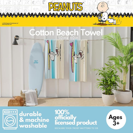 Serviette de bain/piscine/plage en coton ultra doux Snoopy Peanuts par Franco Collectibles, 152 cm x 76 cm, (Produit 100 % sous licence officielle)