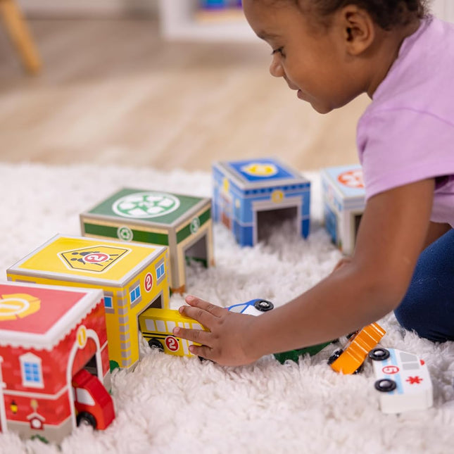 Melissa & Doug Nesting & Sorting Buildings & Vehicles