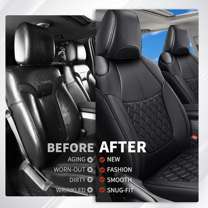 Huidasource Fundas para Asientos de Coche RAV4, Juego Completo a Medida, Cojines Delanteros y Traseros Impermeables para Toyota Rav4 XLE LE XLE Premium Limited 2019-2024 (No para Hybrid/Adventure/TRD Off-Road/Prime, Negro)