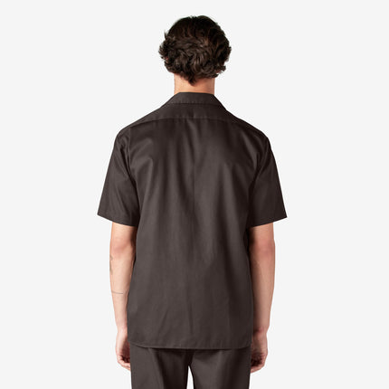 Dickies - Men's Short Sleeve Work Shirt, Dark Brown, M