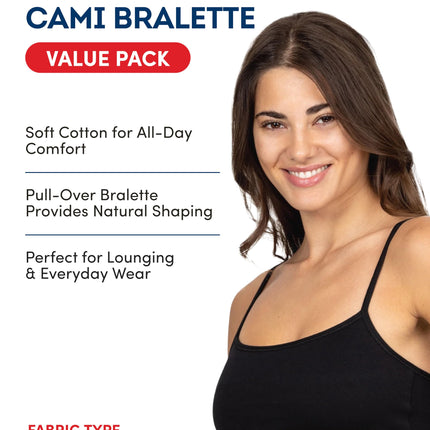 Fruit of the Loom Women's Spaghetti Strap Cotton Pullover Sports Bra Value Pack, Opaque, Black/Heather Grey/Olive/Purple/Lilac/Dusk, 40 (Pack of 6)
