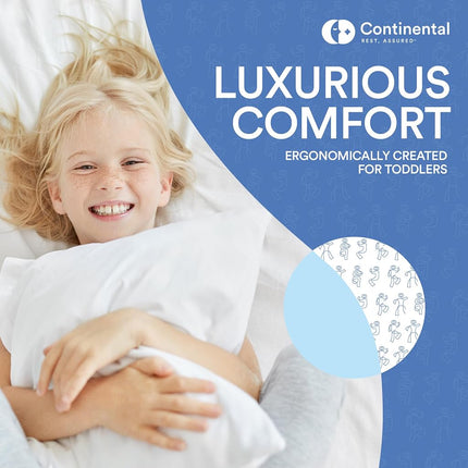 Continental Bedding Pillow Cover Protector, 100% Cotton, Zippered, Fits Child Pillow, 13x18 Inch, White Damask