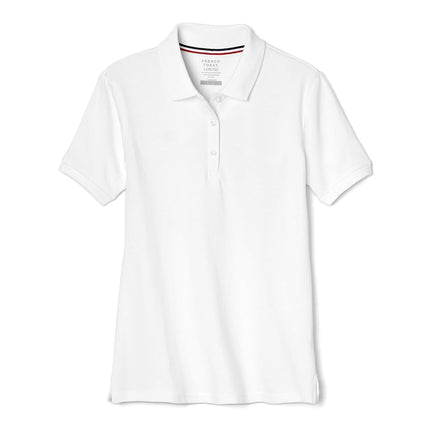 French Toast Little Girls Short Sleeve Stretch Pique Polo, White, Small/6/6x