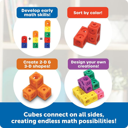 Learning Resources MathLink Cubes – Set of 100, Ages 5+, Counting Blocks for Early Maths Skills, Linking Cubes for Addition, Subtraction & Patterning