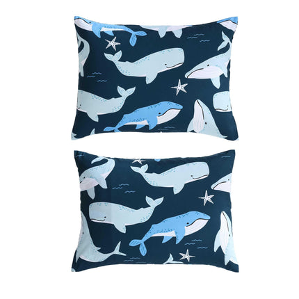 Nautica Kids - Full/Queen Comforter Set, Soft Bedding with Matching Shams & Throw Pillow, Kids Home Decor, Oeko-Tex Certified (Finnian Whales Navy, Full/Queen)
