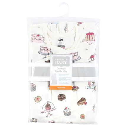 Hudson Baby Unisex Baby Convertible Swaddle Sleep Sack, Sweet Bakery, 3-9 Months