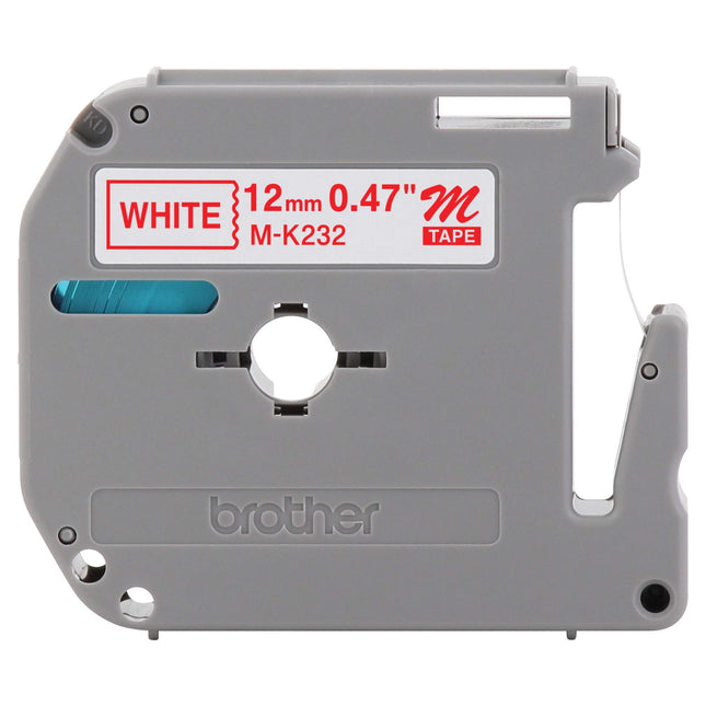 Brother M-K222BZ Labelling Tape Cassette, Red on W