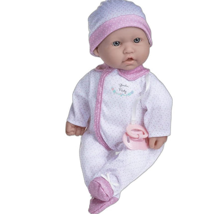 JC TOYS - La Baby Doll 40 cm Has Soft and Washable Body, Magic Bottle and Pacifier, White and Pink, Designed in Spain, 12 Months