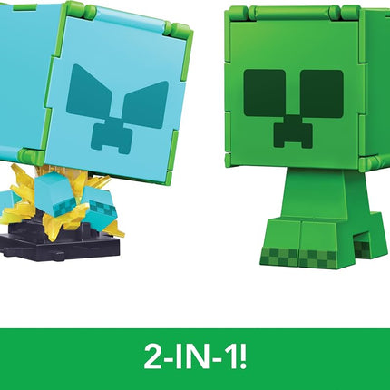 Mattel Minecraft Flippin’ Figs Figures Collection with 2-in-1 Fidget Play, 3.75-in Scale, Large Heads & Pixelated Design (Characters May Vary), HTL46