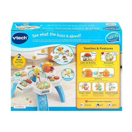 VTech Buzz and Learn Activity Table with Seven Interactive Play Zones, Blue