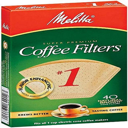 Melitta 620122#1 40 Count Natural Brown Cone Coffe