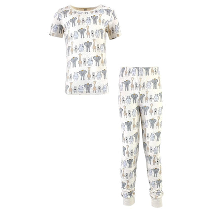 Hudson Baby Conjunto de pijama de algodón para bebé niña, Royal Safari, 5T
