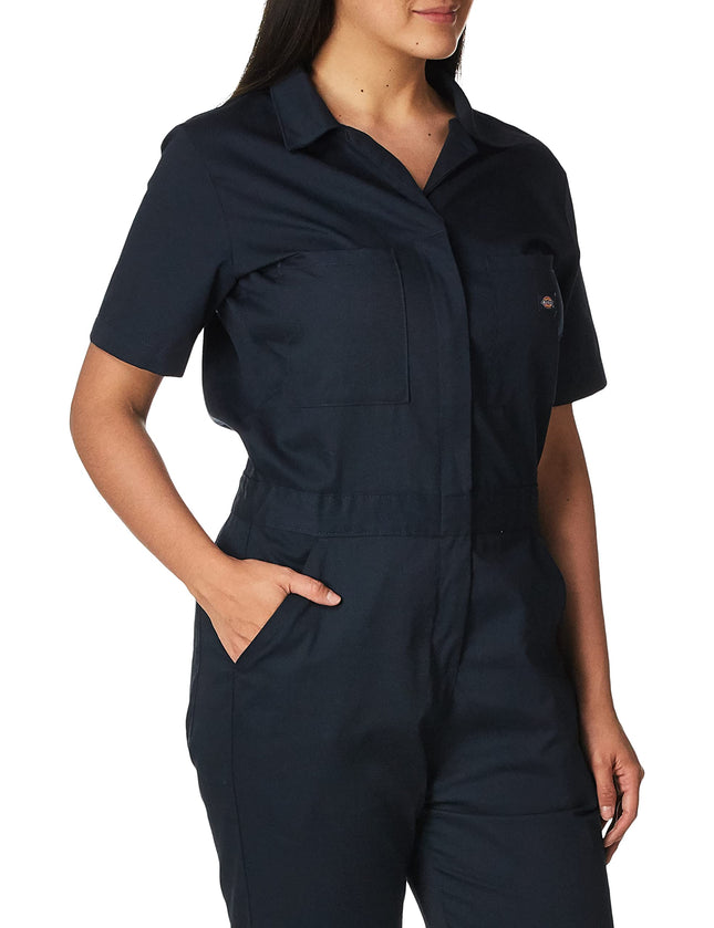 Combinaison de travail utilitaire Dickies pour femme, manches courtes, Flex, bleu marine foncé, taille XL, États-Unis