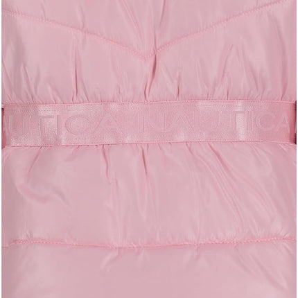 Nautica Girls' Heavyweight Hooded Winter Puffer Coat with Full Length Zipper, Pink Sparkle, 16, Pink Sparkle, 16
