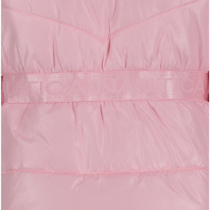 Nautica Girls' Heavyweight Hooded Winter Puffer Coat with Full Length Zipper, Pink Sparkle, 4, Pink Sparkle, 4