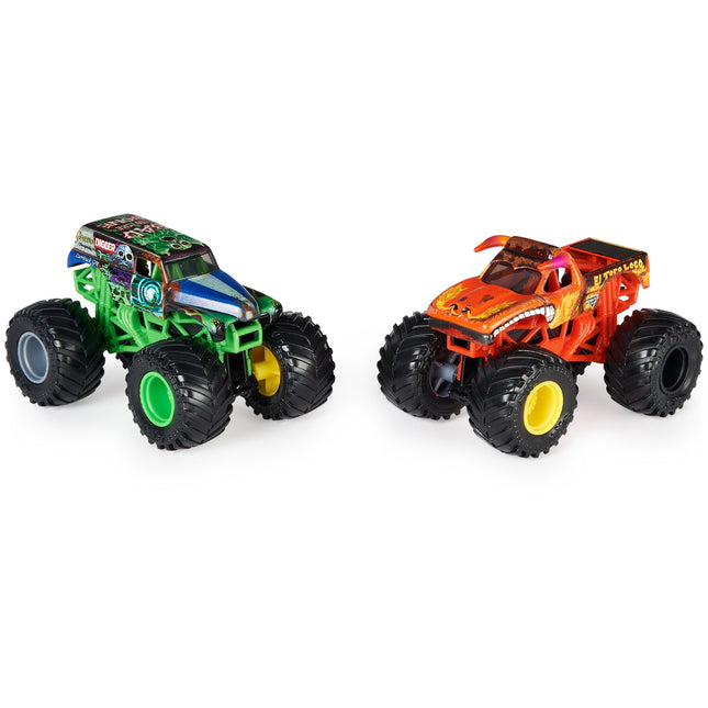 Monster Jam, camiones monstruo fundidos a presión oficiales de Grave Digger vs. El Toro Loco, escala 1:64, juguetes para niños de 3 años en adelante