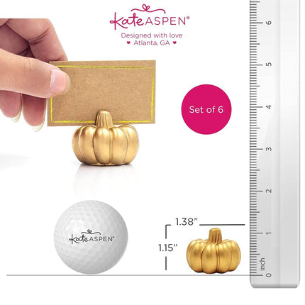 Kate Aspen 25284NA Décor Rustic Pumpkin Table Decor, Resin, Gold