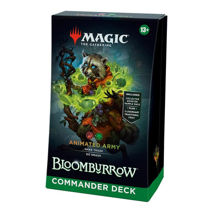 Magic: The Gathering Bloomburrow Commander Deck - Animated Army (100-Card Deck, 2-Card Collector Booster Sample Pack + Accessories) (English Version)