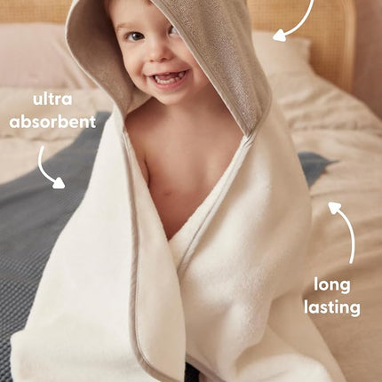MORI Cotton Bunny Hooded Baby Bath Towel 100x88cm, Blush Pink