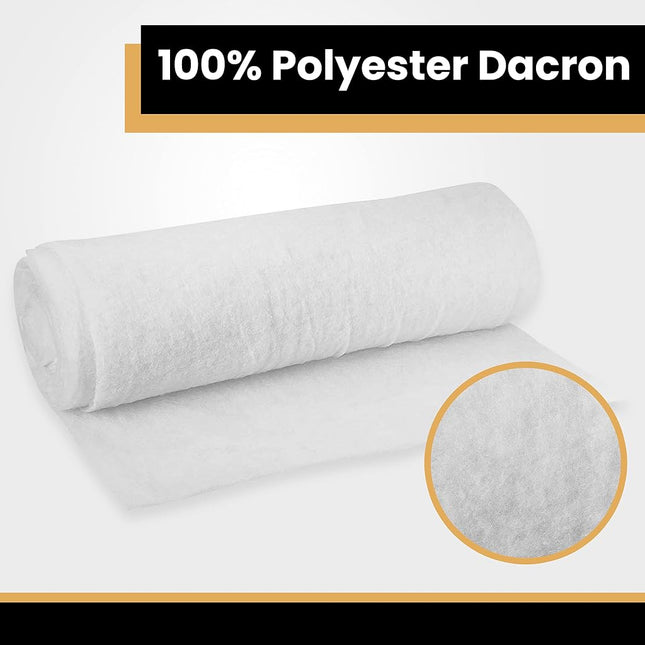AK TRADING CO. 24 Inch Wide Bonded Dacron Upholstery Grade Polyester Batting - Cushion Support, Quilting Supplies, Furniture Upholstery, Craft Projects, Durable Polyester Batting (15 Yards)