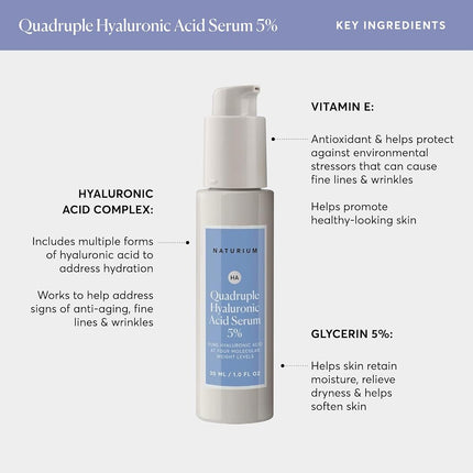 Naturium Quadruple Hyaluronic Acid Serum 5% with Pure Hyaluronic Acid At Four Molecular Weight Levels