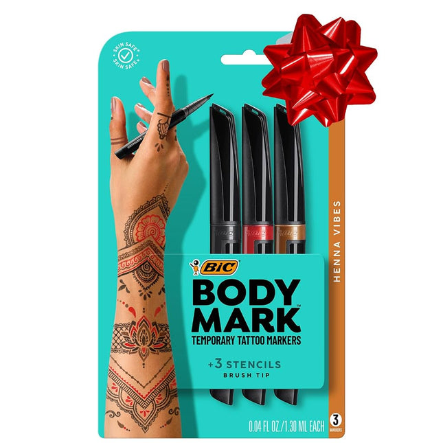 BIC BodyMark Temporary Tattoo Marker, Henna Vibes, Assorted Colors, 3-Count - Amazon Vine