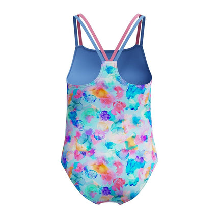 Speedo Girl's UV Protection Swimsuit One Piece Thin Straps - Watercolor Garden, Size 14