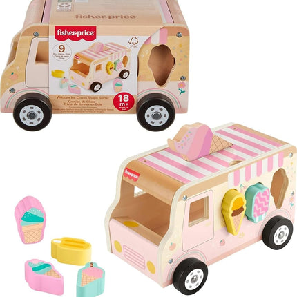 Fisher-Price Wood Toddler Toy Ice Cream Truck Shap