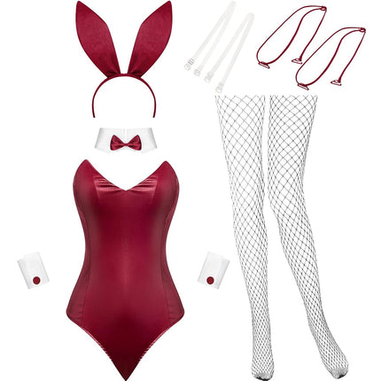 Geyoga 9 Pcs Bunny Costume Bodysuit Halloween Set,