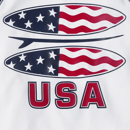 The Children's Place Boys' Short Sleeve Rashguard, USA Surfboards, XX-Large