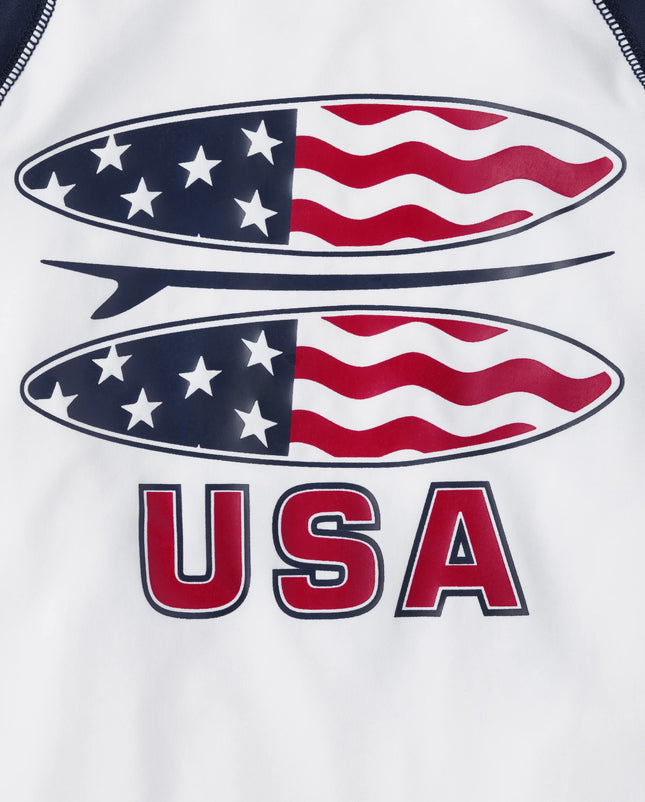 The Children's Place Boys' Short Sleeve Rashguard, USA Surfboards, XX-Large