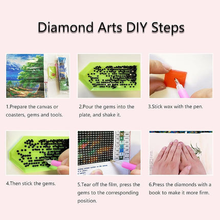 Muzagroo Art - Diamond Painting Kits for Adults, 5D Diamond Art Kits for Beginners, Abstract Landscape Arts and Crafts for Living Room, 4 Pieces Wall Art for