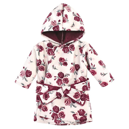 Hudson Baby Unisex Baby Mink with Faux Fur Lining Pool and Beach Robe Cover-ups, Rose, 6-12 Months