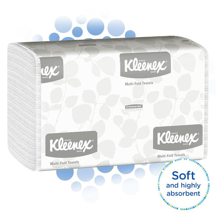 Kleenex Hand Towels - Multifold Paper Hand Towels - 16 Packs x 150 White Paper Towels (2,400 Total), Model Nr. 1890