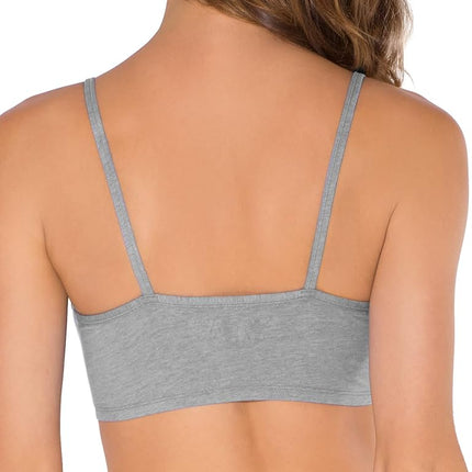 Fruit of the Loom Women's Sports Bra (Pack of 3), Heather Grey/White/Heather Blue, UK 14
