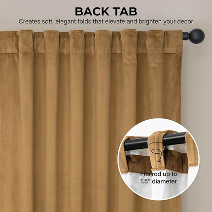 HPD Half Price Drapes Rideaux en velours Heritage Plush 96 pouces de long Rideaux occultants pour chambre et salon 50 po L x 96 po L, (1 panneau), Spiced Rum