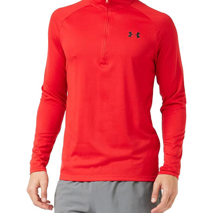 Under Armour Men's Tech 2.0 1/2 Zip-up Long Sleeve T-shirt Sweatshirt, Red (602)/Black, 3XL Tall