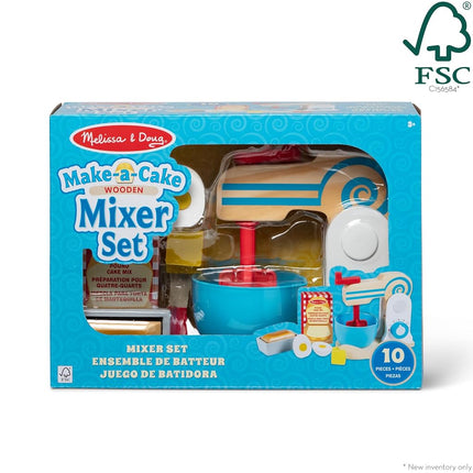 Melissa & Doug Wooden Make-a-Cake Mixer Set (10 pcs) - Play Food and Kitchen Accessories - Kitchen Playset Accessories, Pretend Play Kitchen Toys For Kids Ages 3+